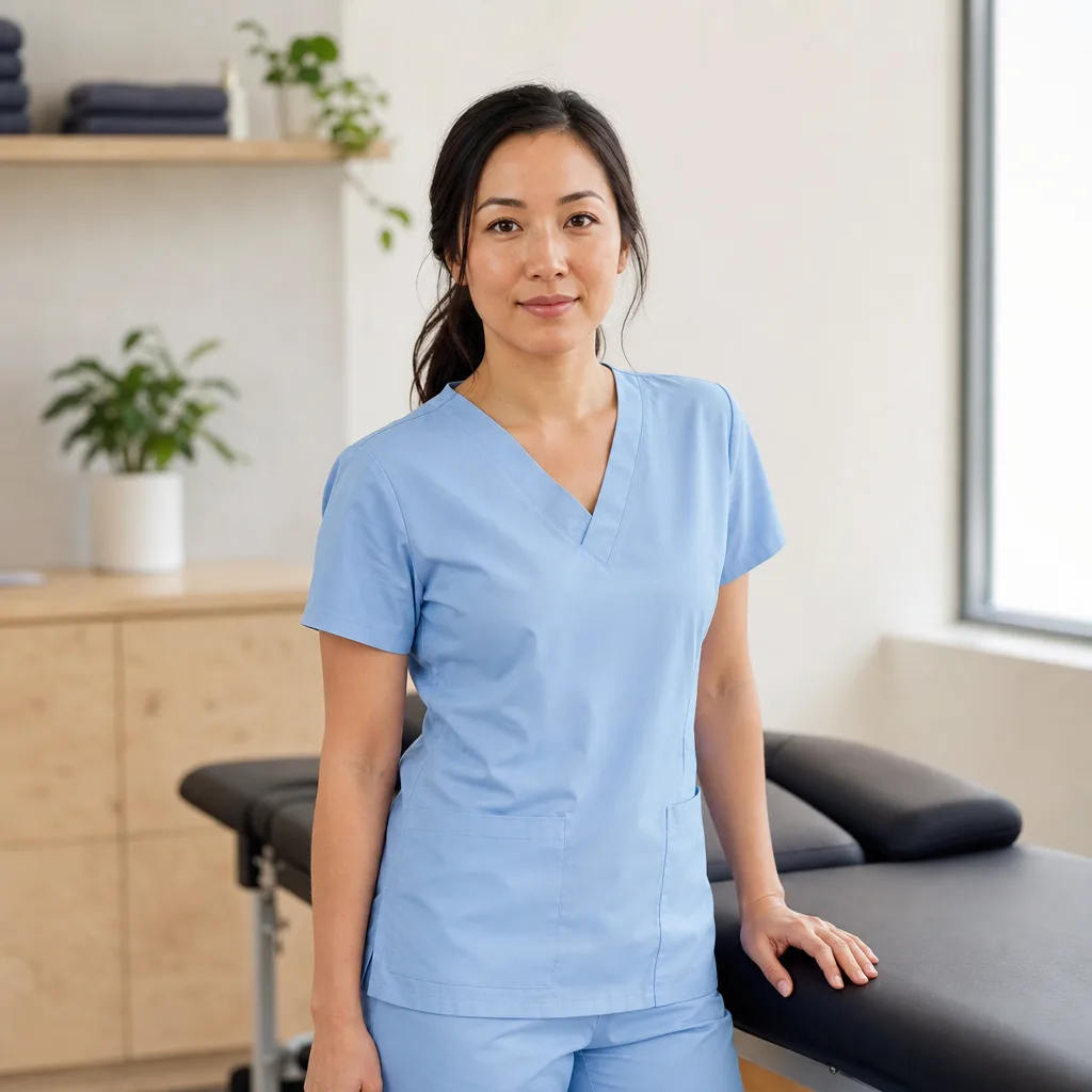 Maya Chen, physiotherapist at Riverside Physio